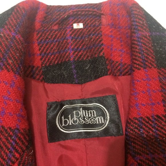 Plum Blossom 2-pc Suit Plaid Blazer + Midi Skirt - Picture 7 of 15